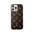 Classic Leather Monogram Phone Case for iPhone Large Print
