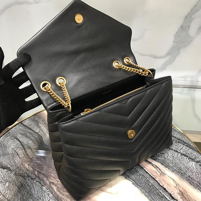 YSL Medium 32 Loulou Bag Black in Gold