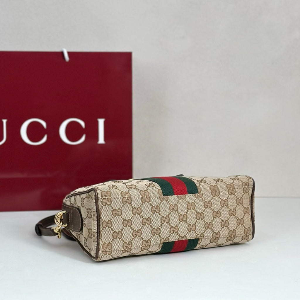 Gucci GG Canvas Boston Bag - Beige