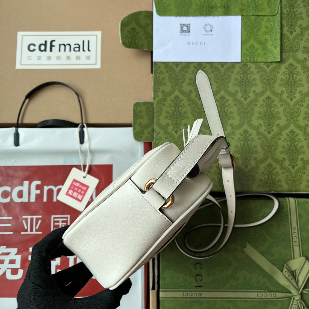 Gucci Blondie Small Shoulder White Leather Bag