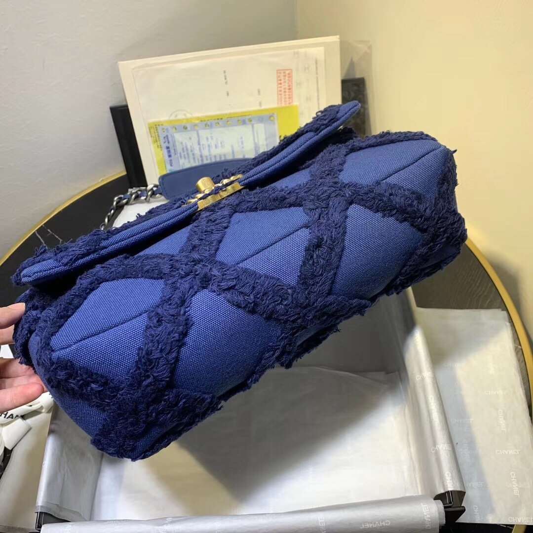 Chanel 19 Denim Medium Flap Bag - Blue