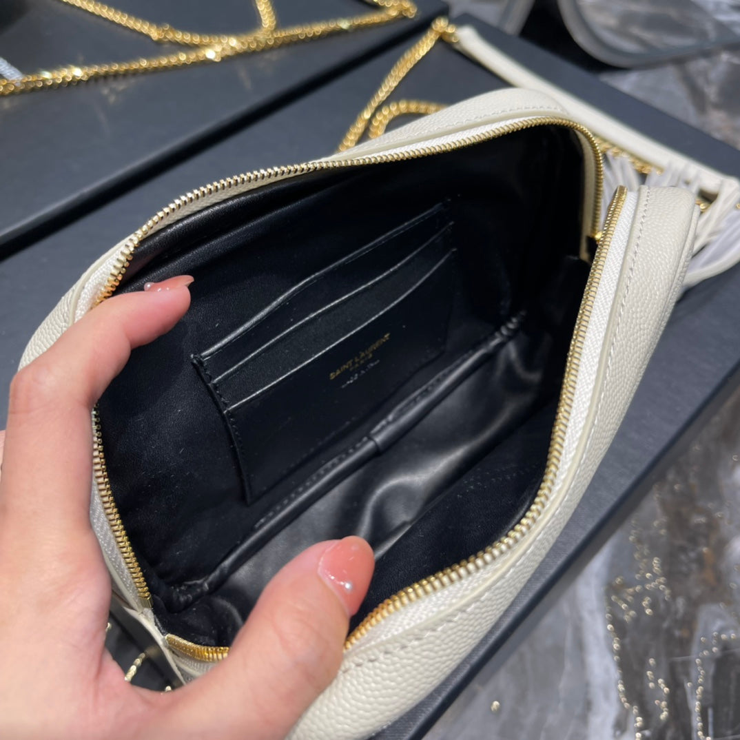 YSL Loulou Mini Camera Bag 18cm White