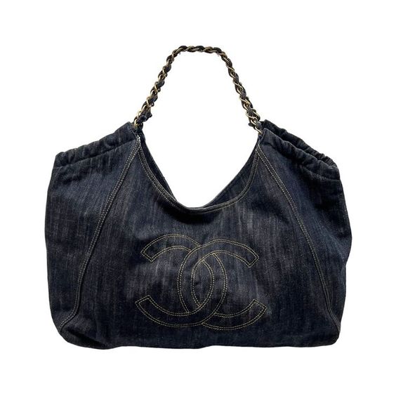 YSL Large Capacity Denim Tote Bag - Demin