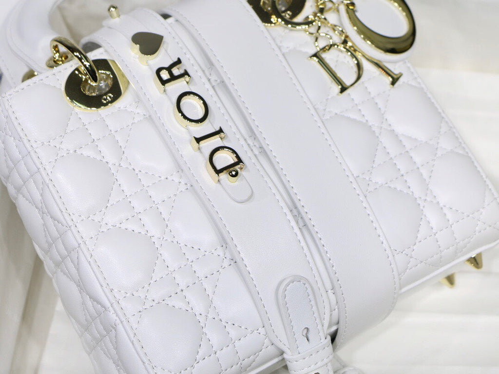 Dior Lady My Abcdior Lambskin Bag - White
