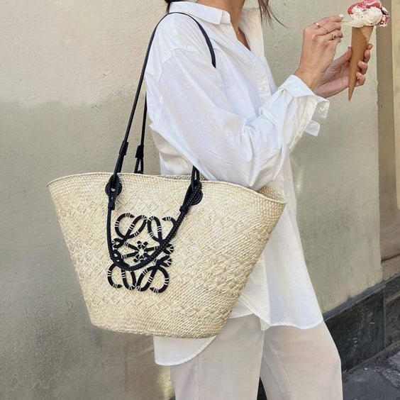 Loewe Sunday Neeti Black Raffia Bag