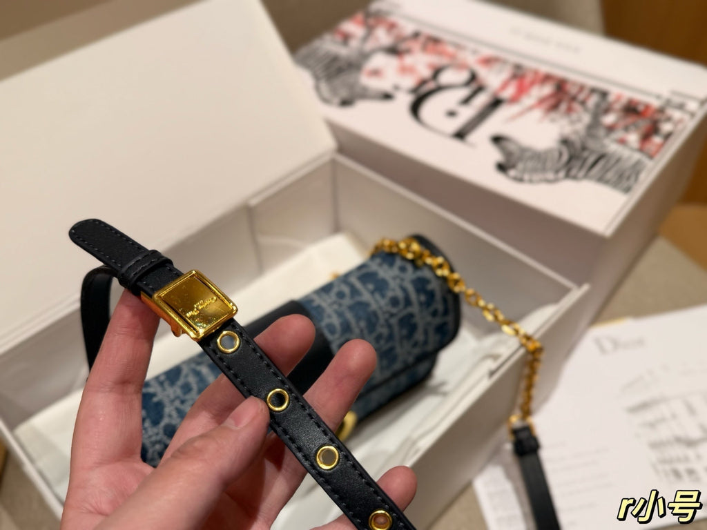 Dior New Fashion Denim Chain Bag - Blue