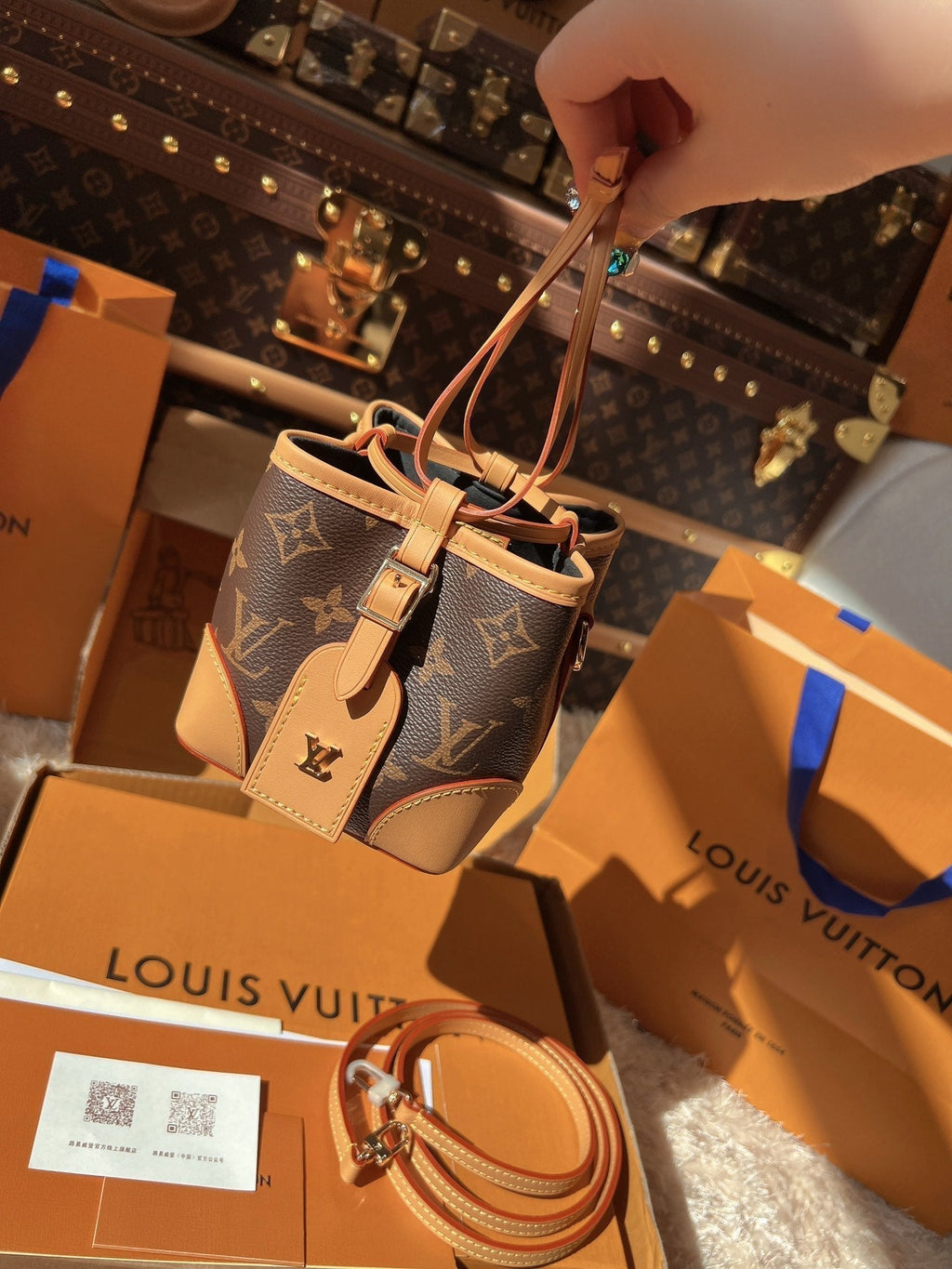 LV Mini Drawstring Bucket Bags
