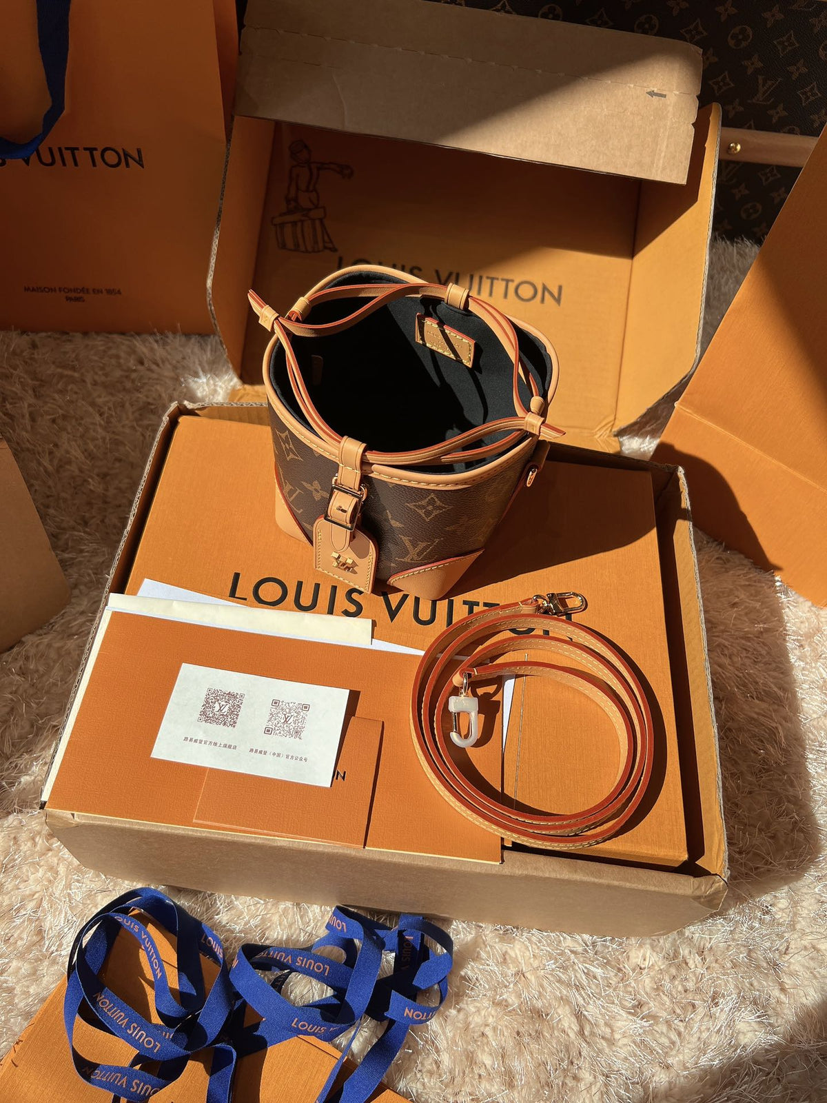 LV Mini Drawstring Bucket Bags