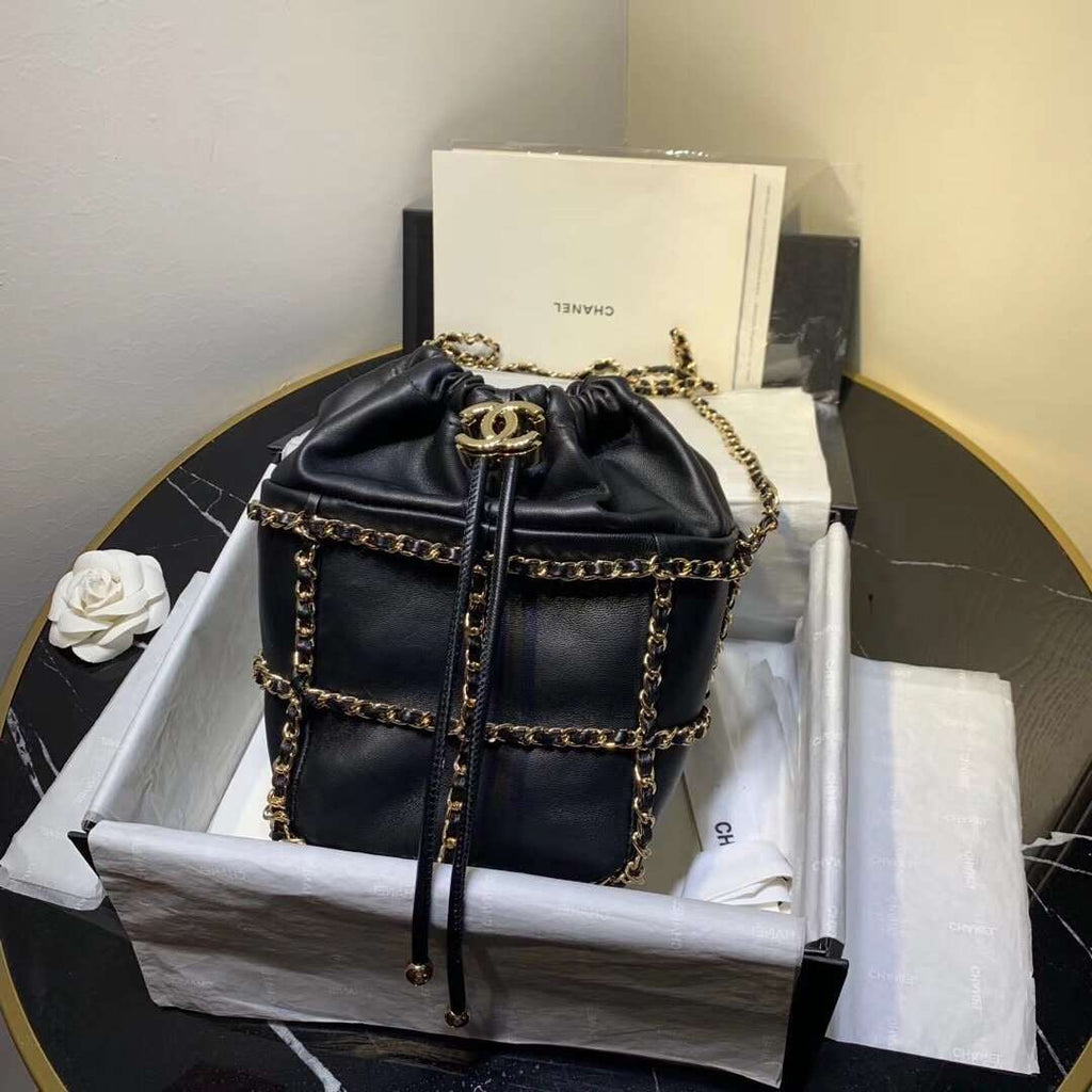 Chanel Bucket Chain Drawstring Bag 2021 - Matte Pink