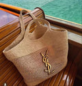 Saint Laurent YSL Raffia Icare Tote Bag