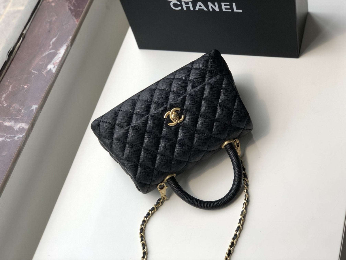 Chanel Small Flap Bag with Coco Handle - Black with Black Hardware