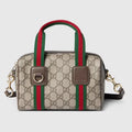 Gucci Mini GG Handbag - Beige and Dark Brown