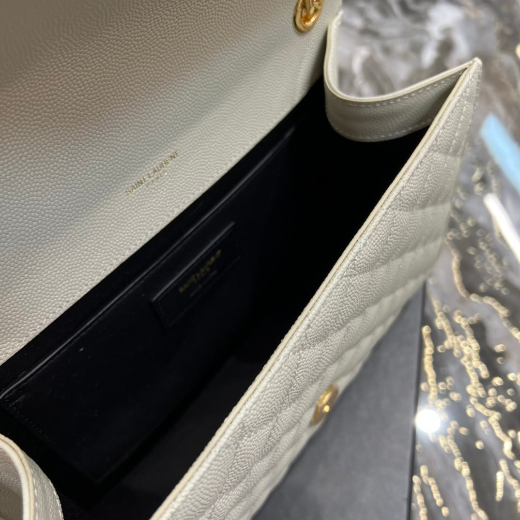 YSL Envelope Bag Medium White 487206