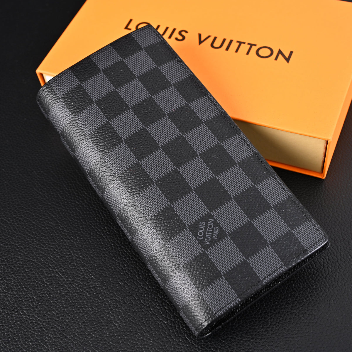 Louis Vuitton Brazza Wallet – Damier Graphite Canvas Long Bifold (N62665) - Black & Grey Damier Graphite