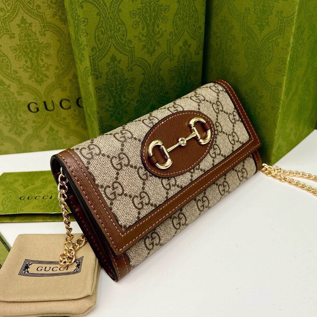 Gucci Brown Saddle Buckle Handbag