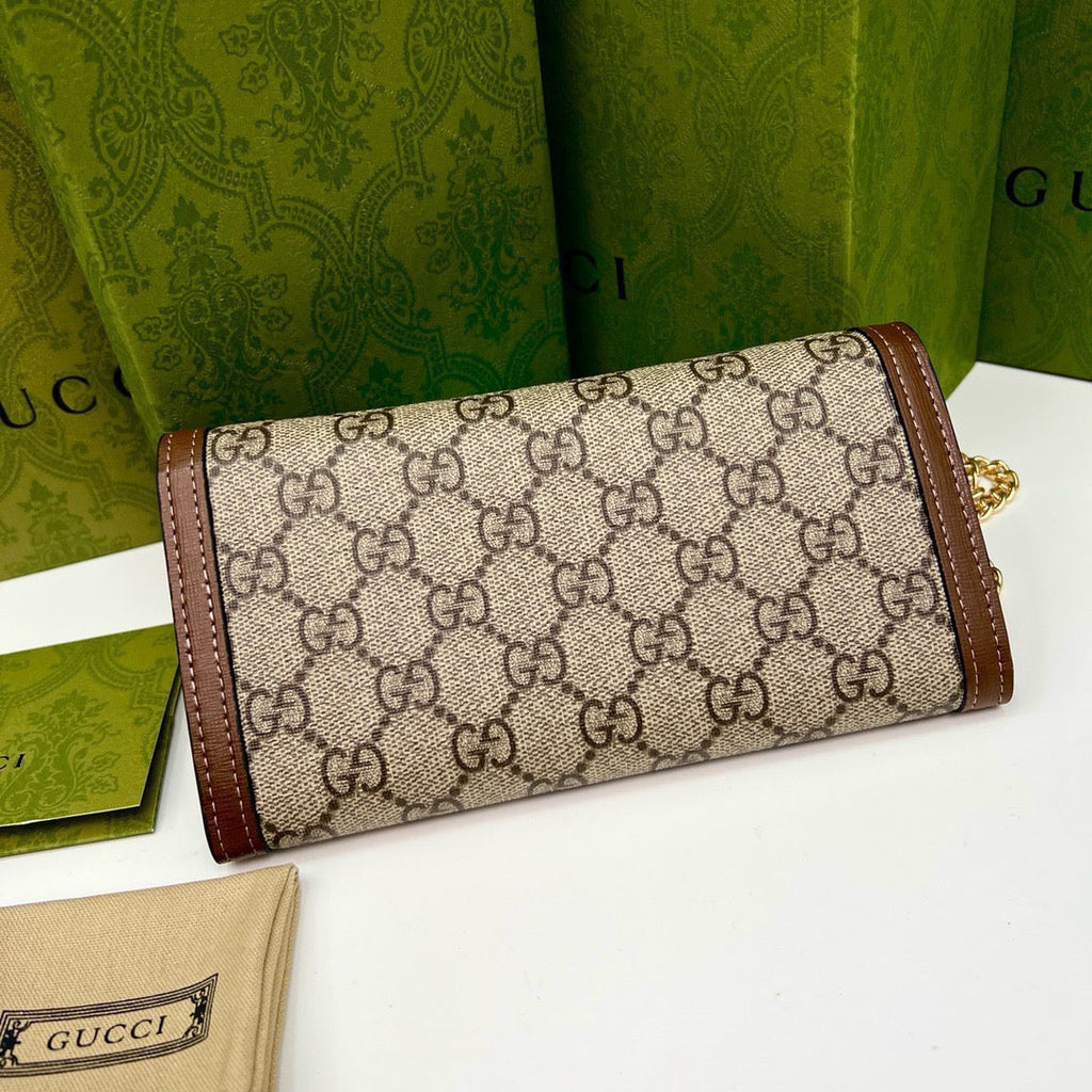Gucci Brown Saddle Buckle Handbag