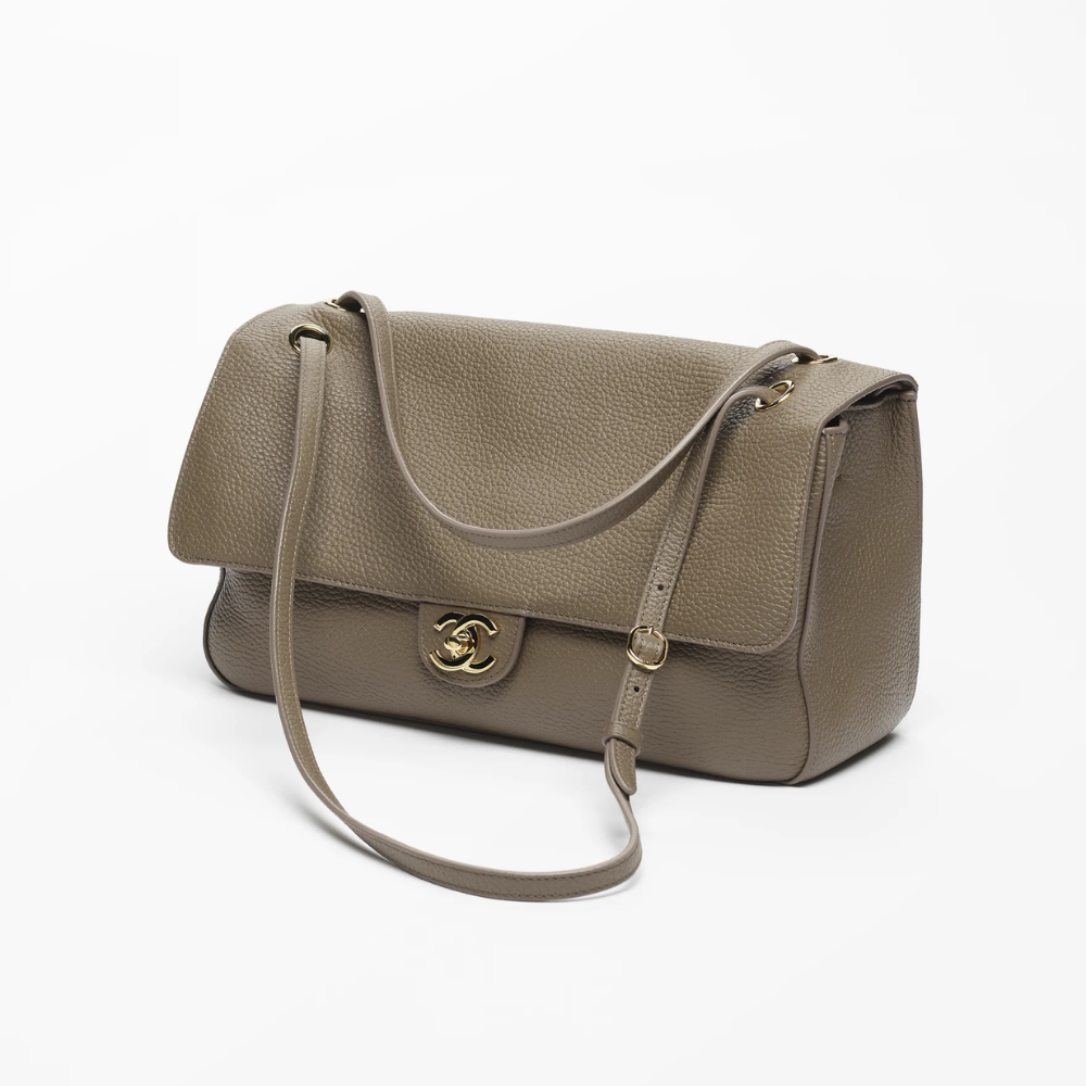 Chanel Maxi Flapbag Gold-Tone - Dark Khaki