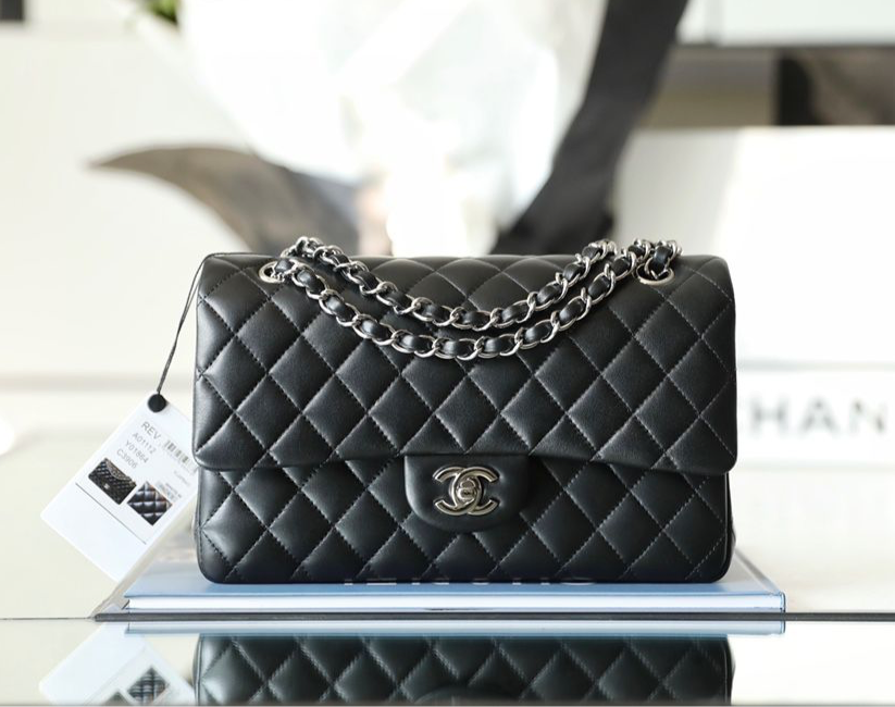 Chanel Timeless Classic Flap Bag Silver Hardware - Black