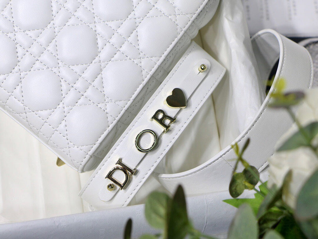 Dior Lady My Abcdior Lambskin Bag - White