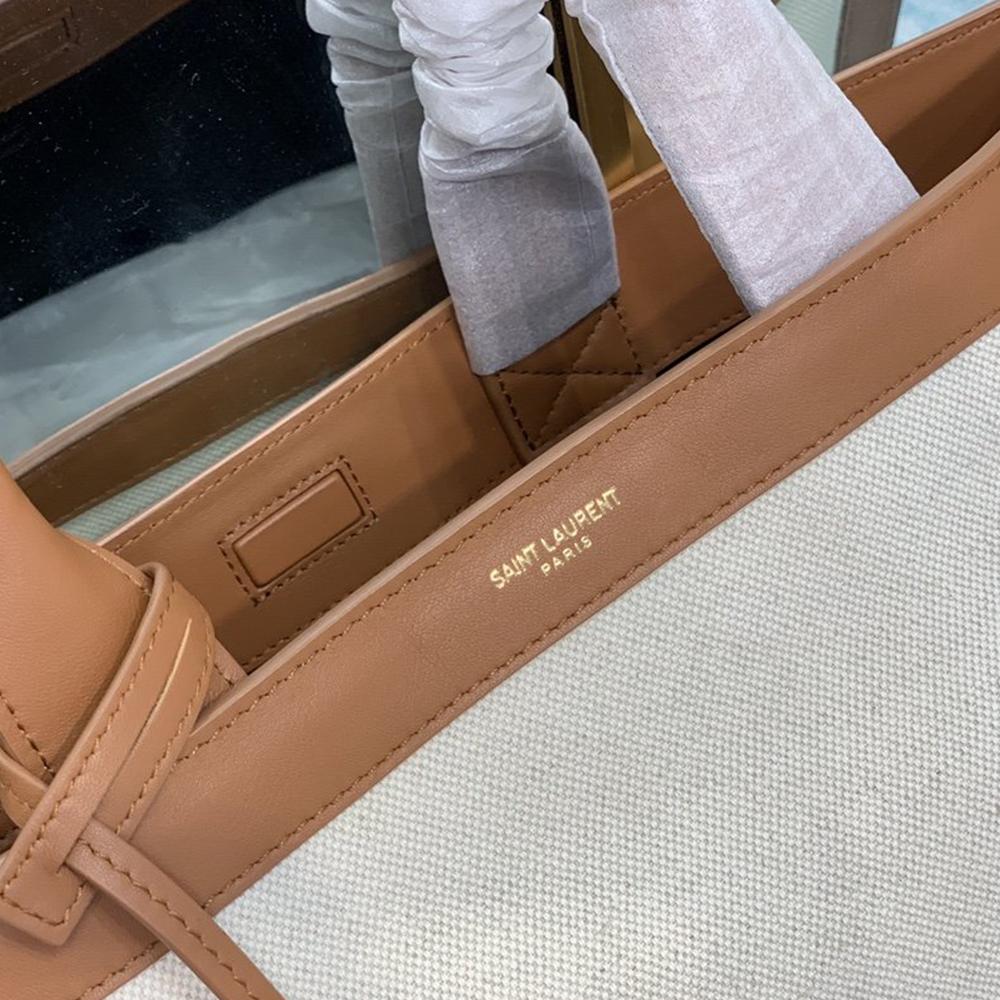 YSL Tag Hobo Bag - Beige/Brown