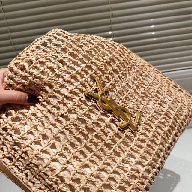Saint Laurent YSL Raffia Tote Bag