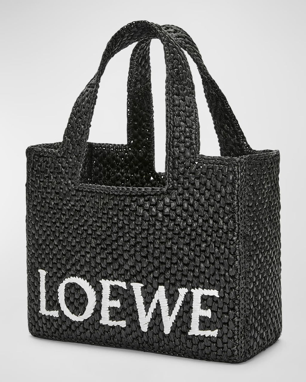 Loewe x Paula's Ibiza Font Tote Small Bag in Raffia