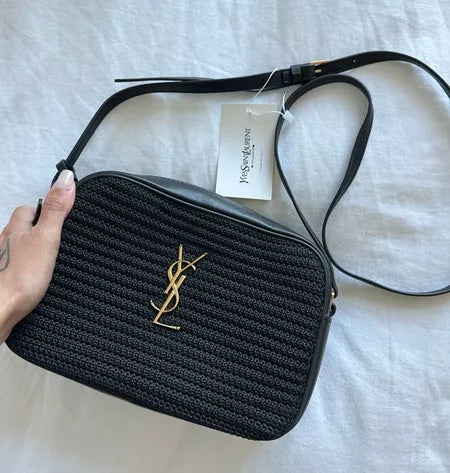 Crochet YSL Crossbody Bag - Black