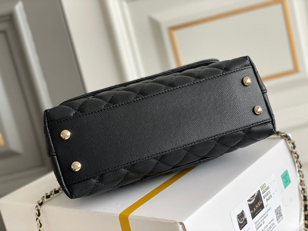 Chanel Coco Handle Black Bag Handle Flap Small/Mini Bag Black