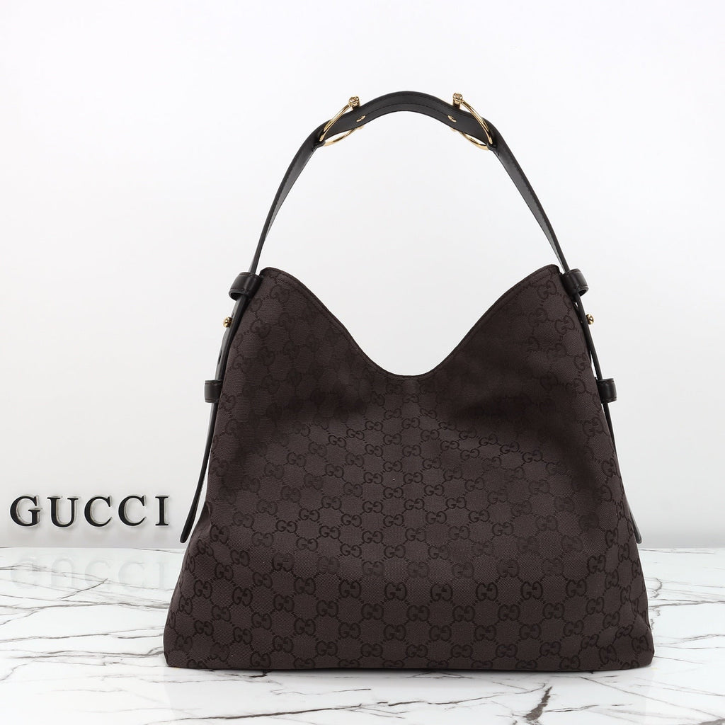 Gucci Beatrix Tote Brown and Dark Brown Original GG Canvas