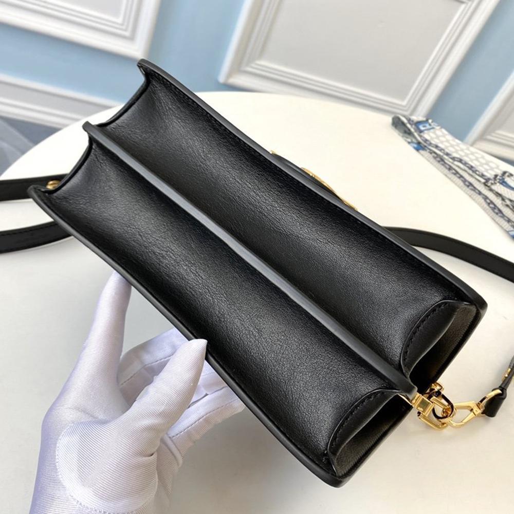 LV Dauphine MM Black Smooth Handbag