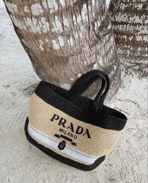 Prada Raffia Bag - Brown
