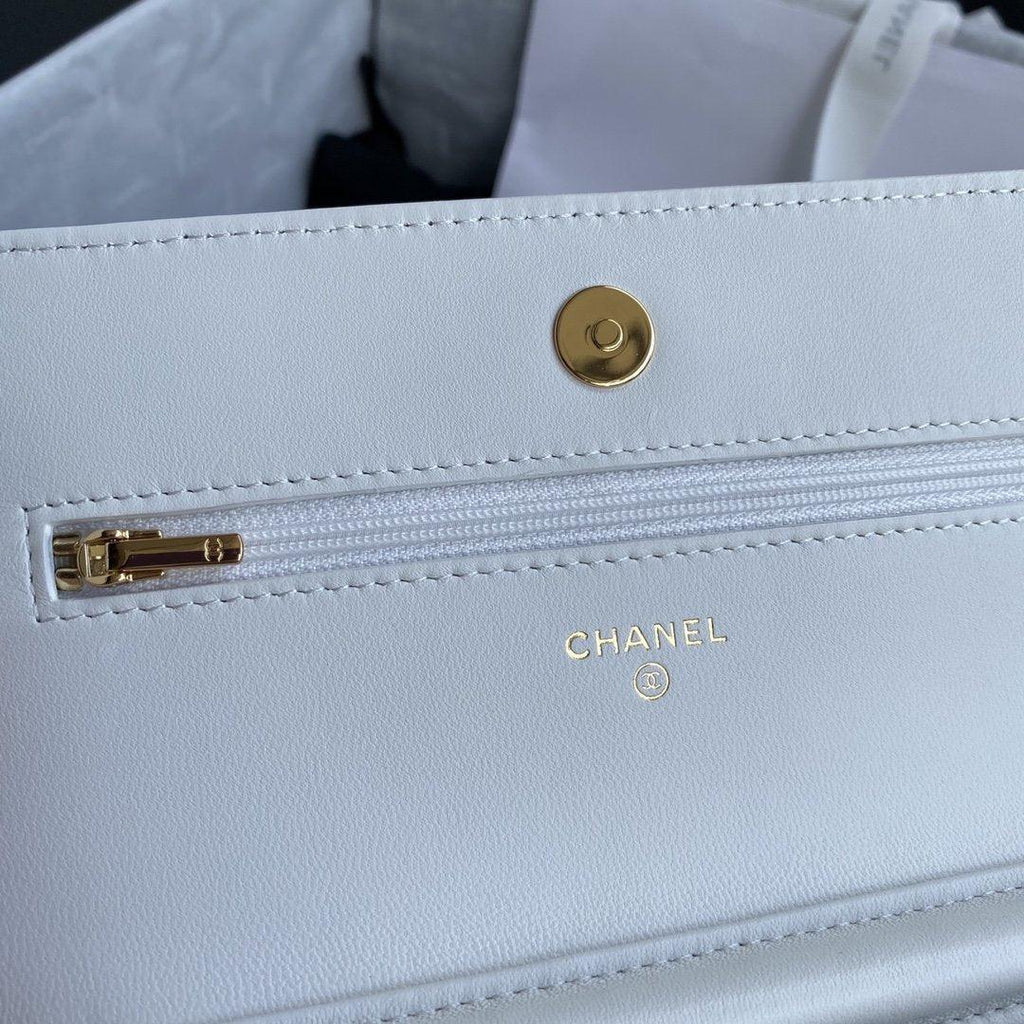 Chanel Wallet On Chain WOC White