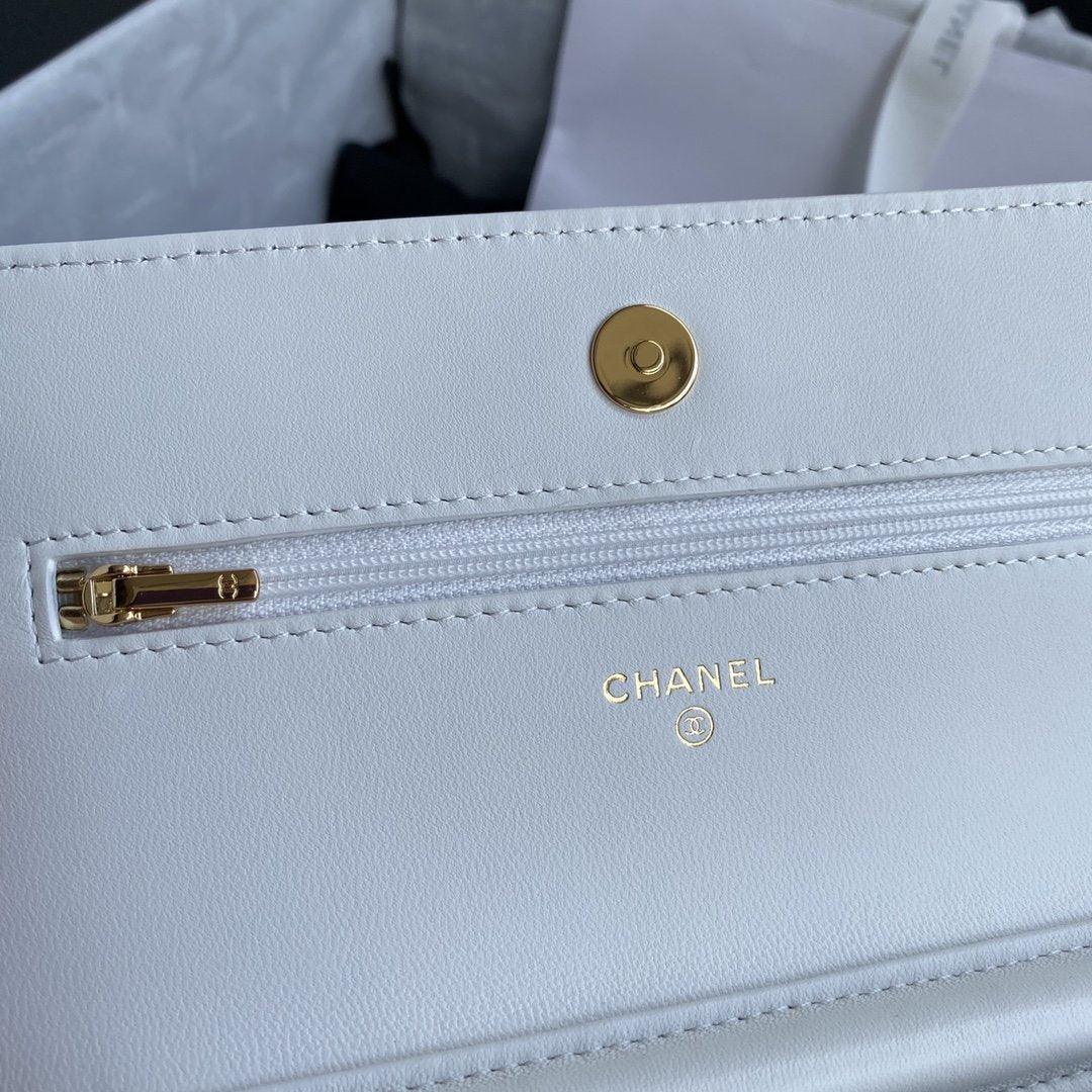 Chanel Wallet On Chain WOC White