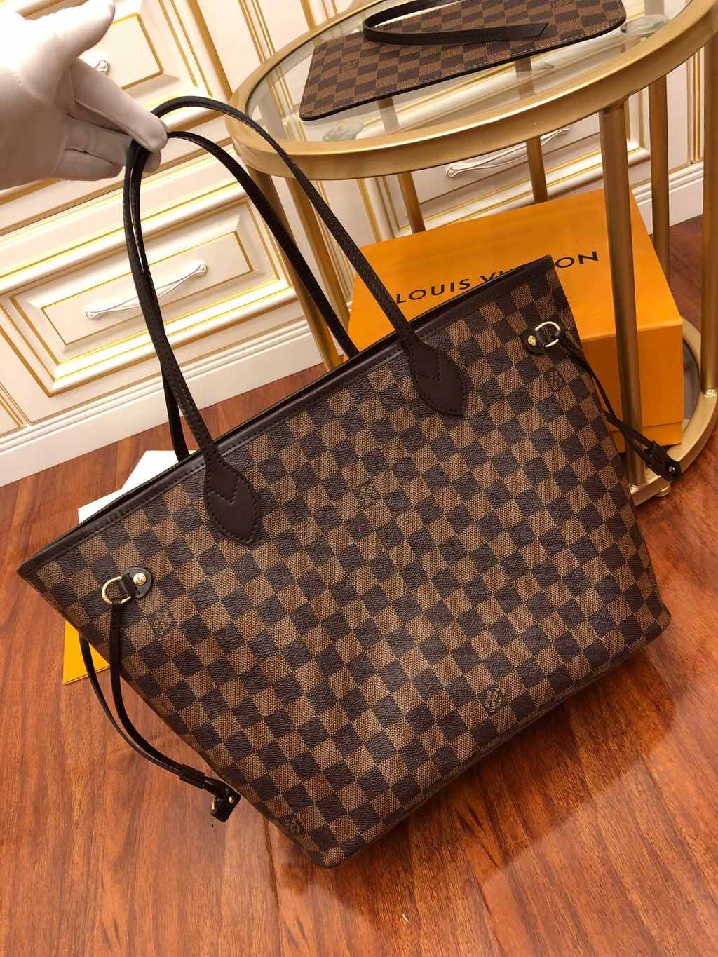 Louis Vuitton Ebene Monogram Leather Bag - Khaki