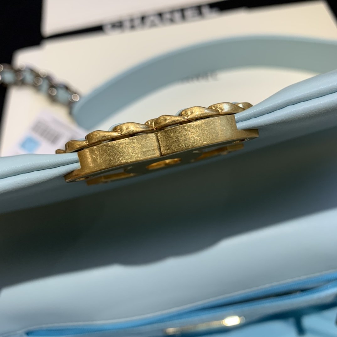 Chanel 19 Small Flap Bag Tiffany Blue
