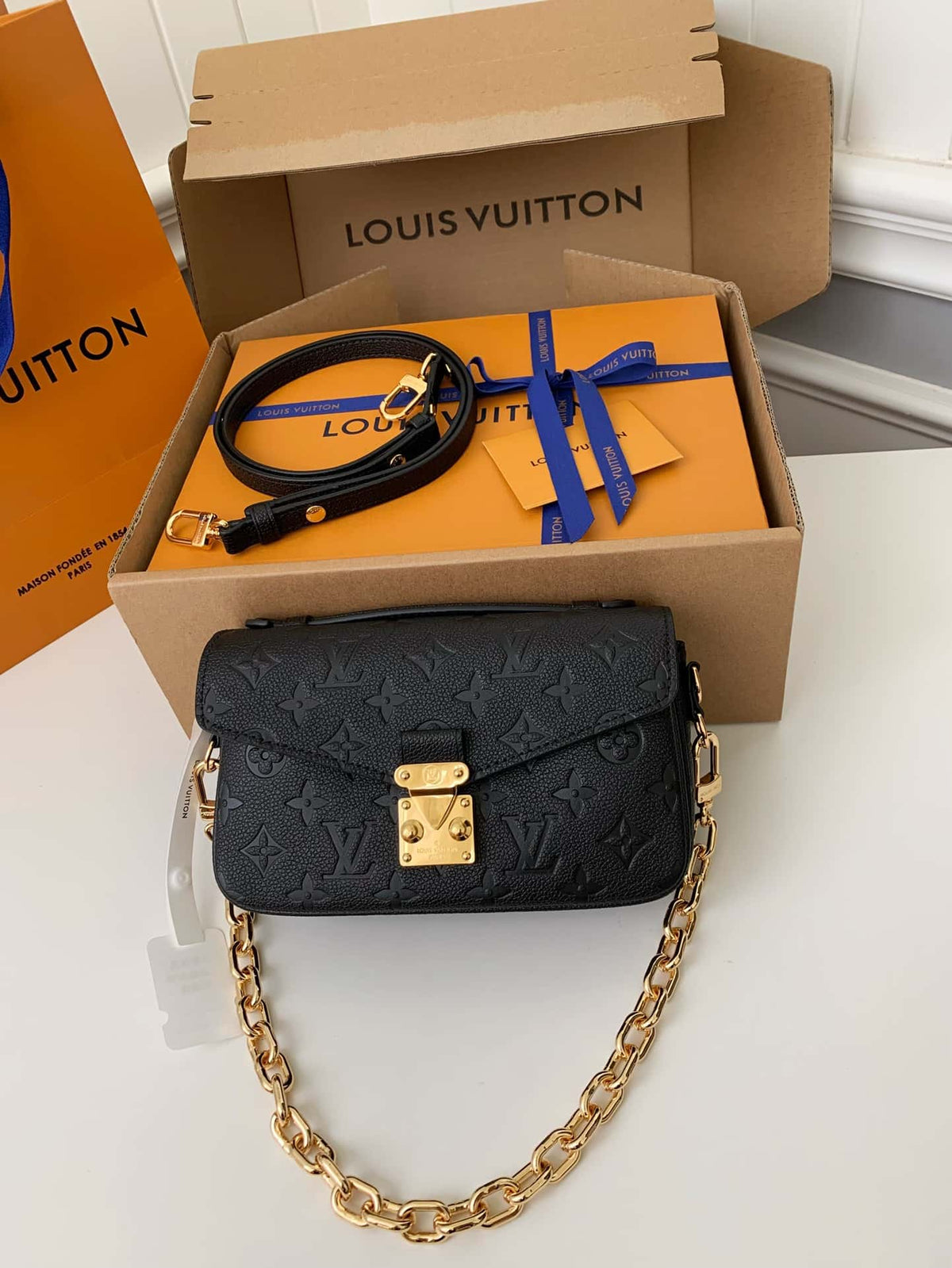 Louis Vuitton Monogram Empreinte Handbag - Black