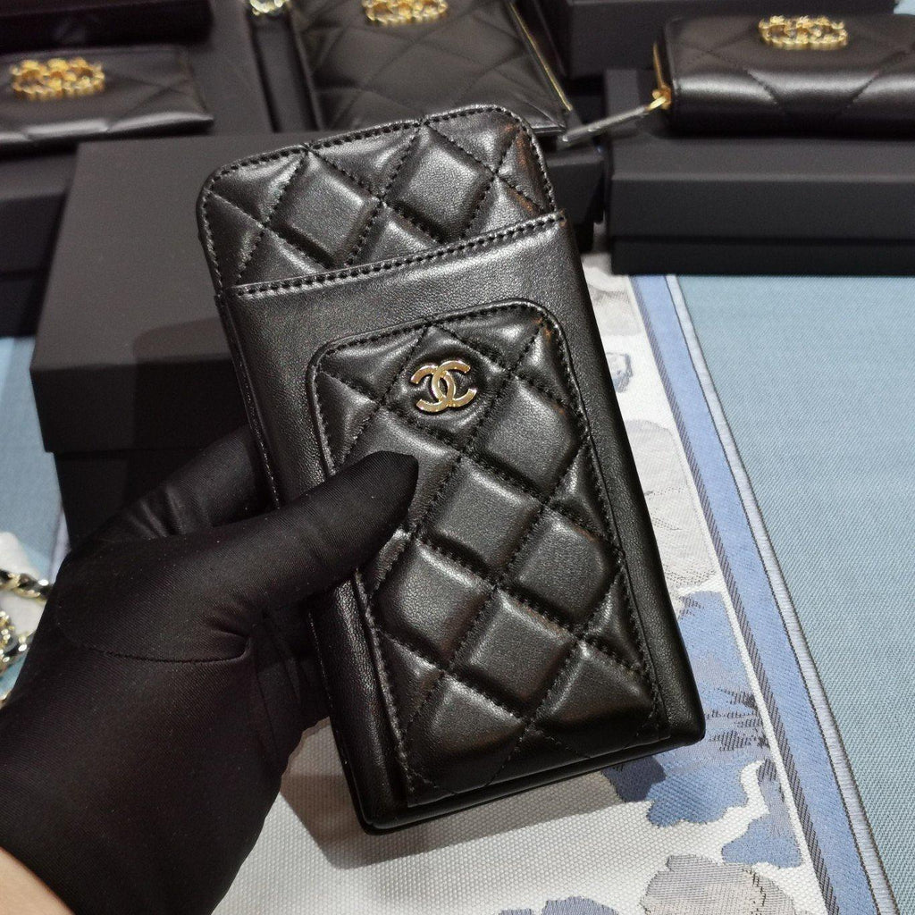 Chanel Lambskin Phone Holder Wallet