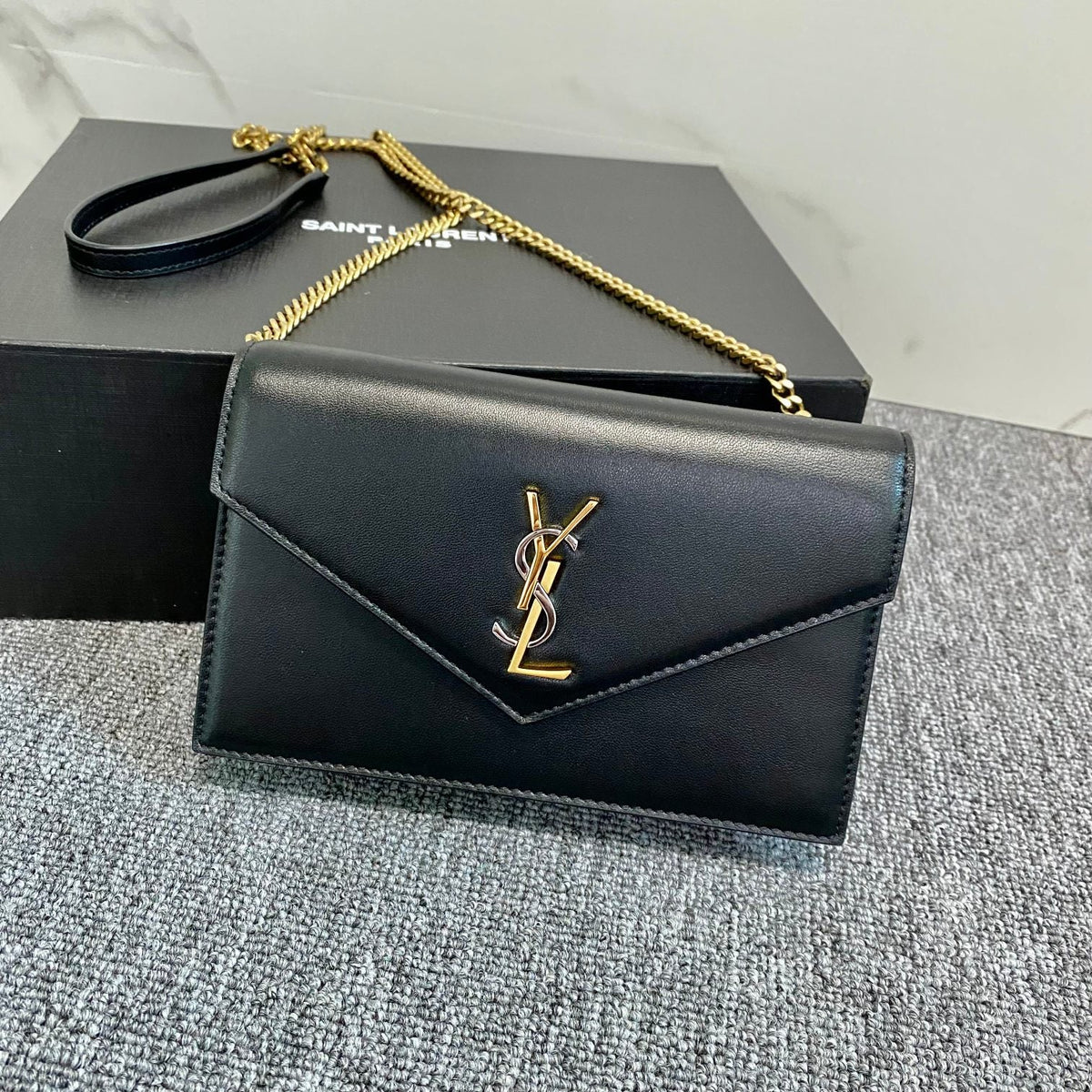 YSL Cassandra Shoulder Black Bag