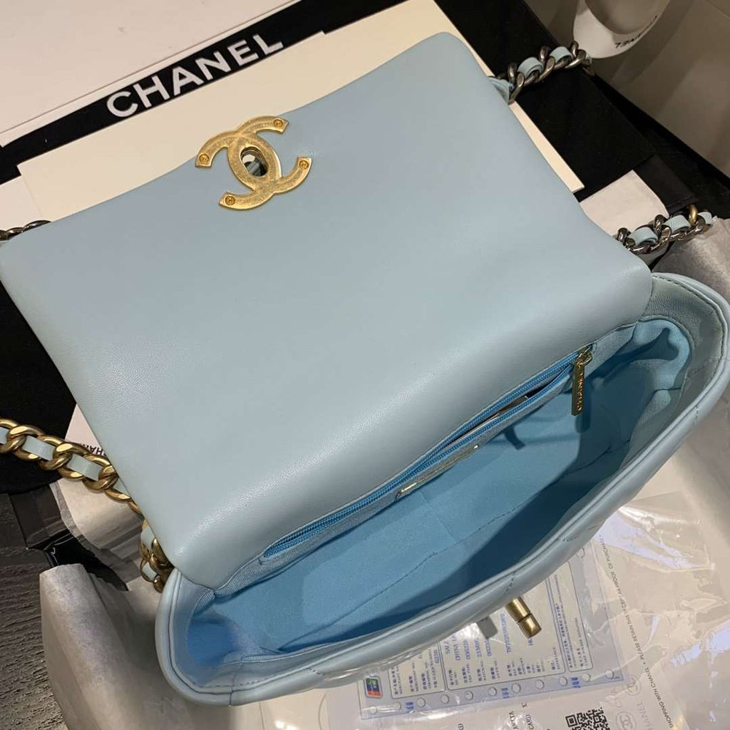 Chanel 19 Small Flap Bag Tiffany Blue