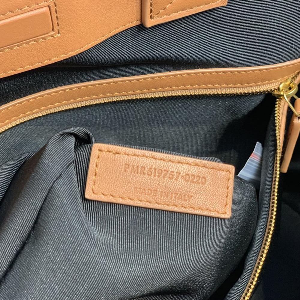 YSL Tag Hobo Bag - Beige/Brown