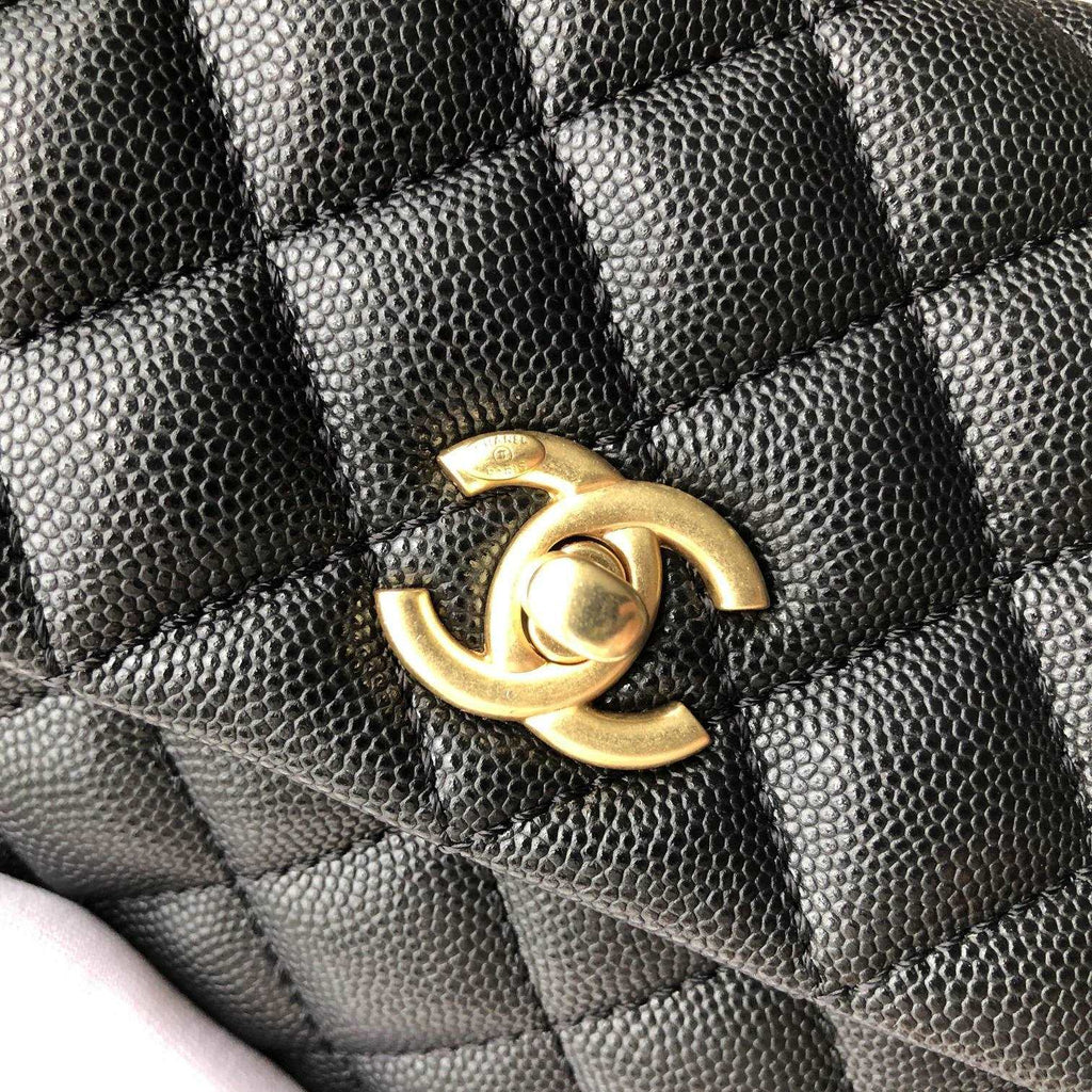Chanel Small Flap Bag with Coco Handle - Black with Black Hardware