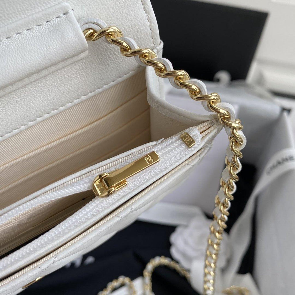 Chanel Wallet On Chain WOC White