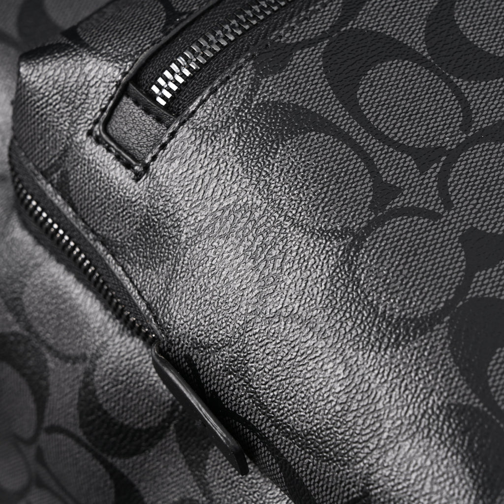 Coach West Backpack – Signature Canvas in Black/Grey - Black/Grey Monogram Pattern