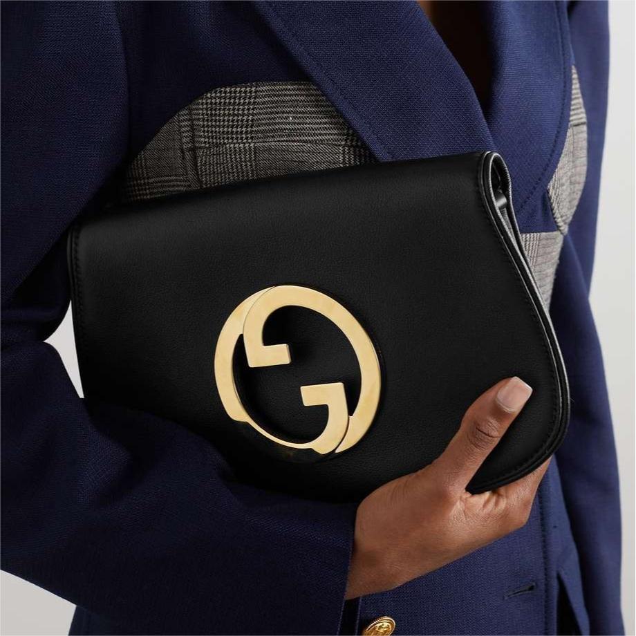 Gucci New Blondie Leather Shoulder Bag - Black