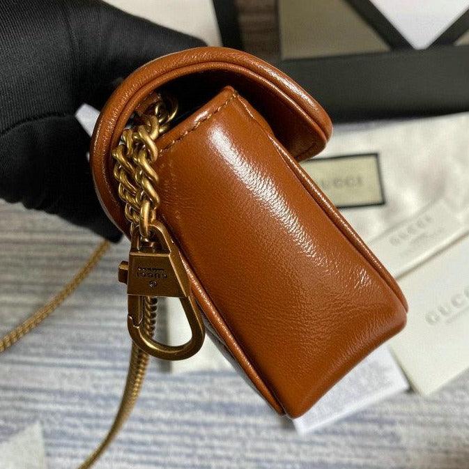 Gucci GG Marmont Mini Bag - Brown Leather