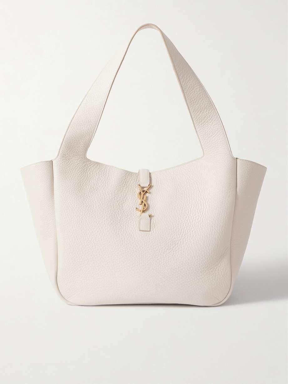 Saint Laurent Le 5 À 7 Bea Textured-Leather Tote - White