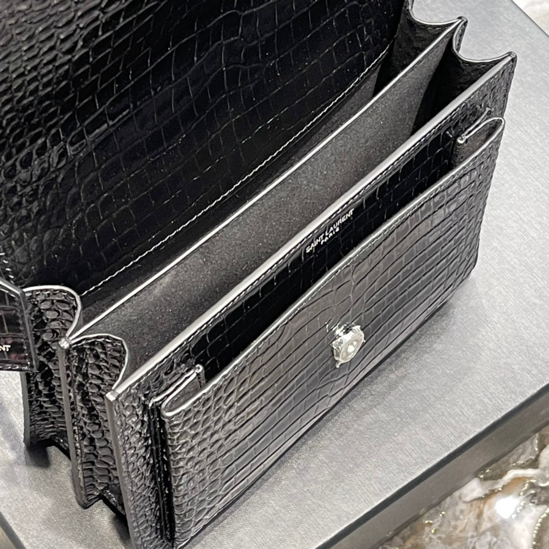 YSL Sunset Bag 422906 - Black