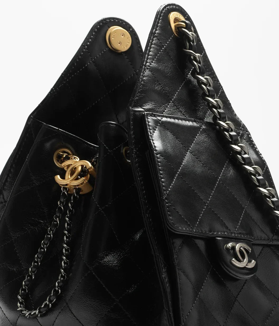 Chanel Mini 25 Quilted Leather Handle Shoulder Bag with Chain Strap