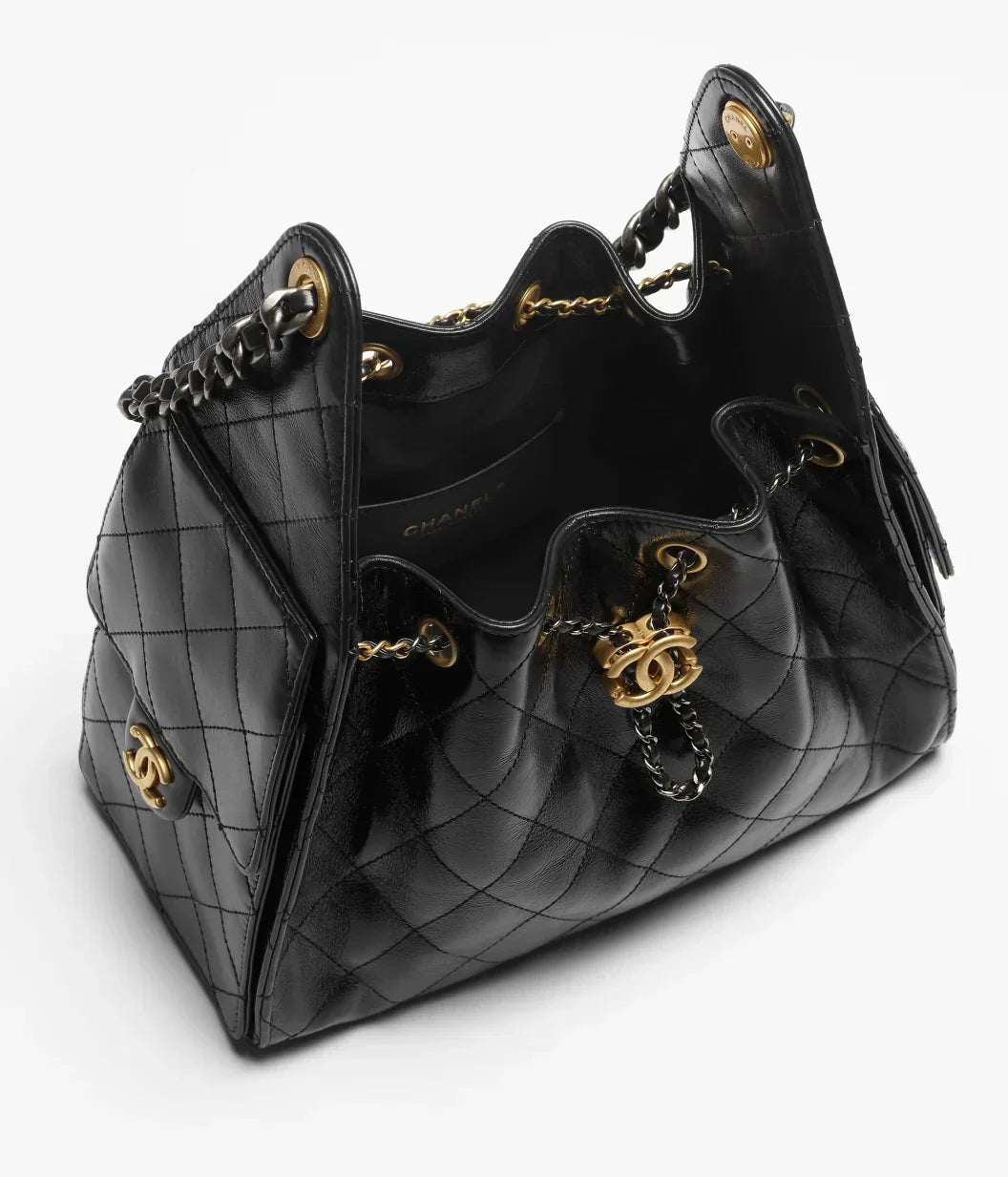Chanel Mini 25 Quilted Leather Handle Shoulder Bag with Chain Strap