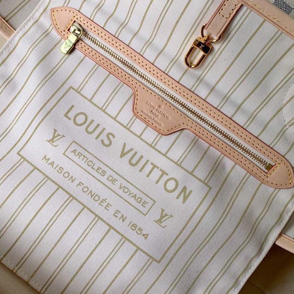 Louis Vuitton Neverfull MM Damier Azur Beige Tote Bag